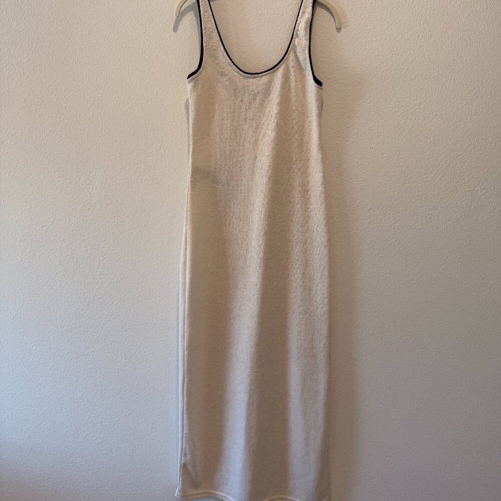Contrast trim knit dress cover up